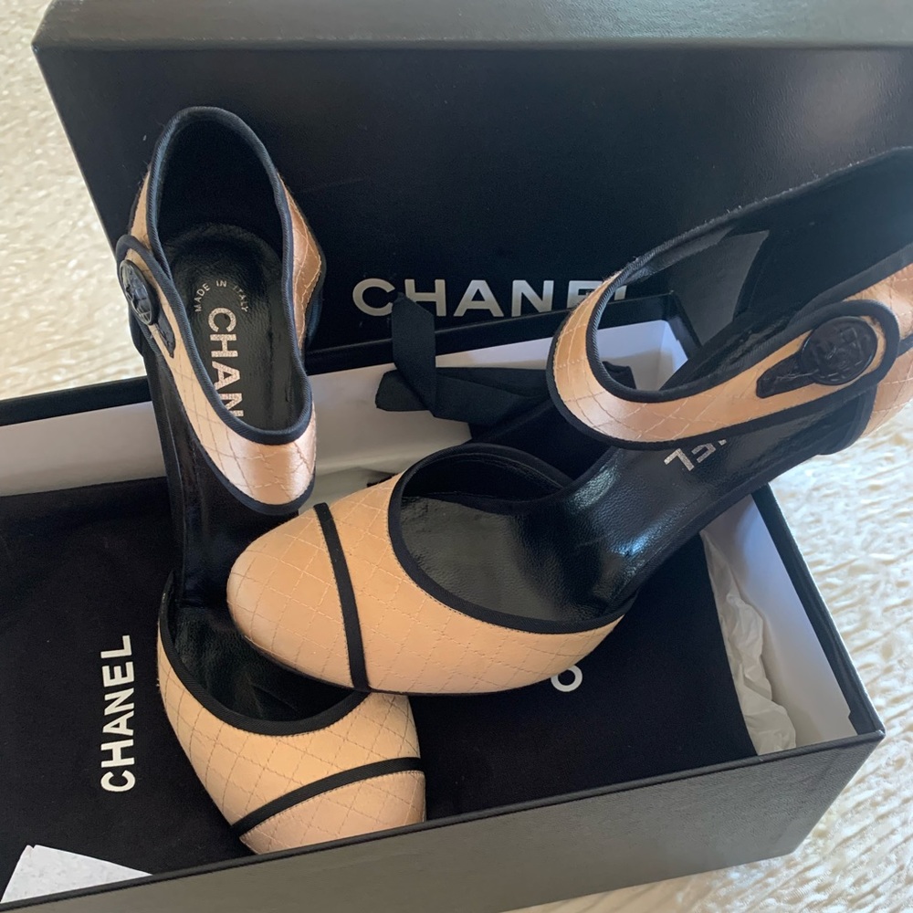 Chanel vintage satin shoes